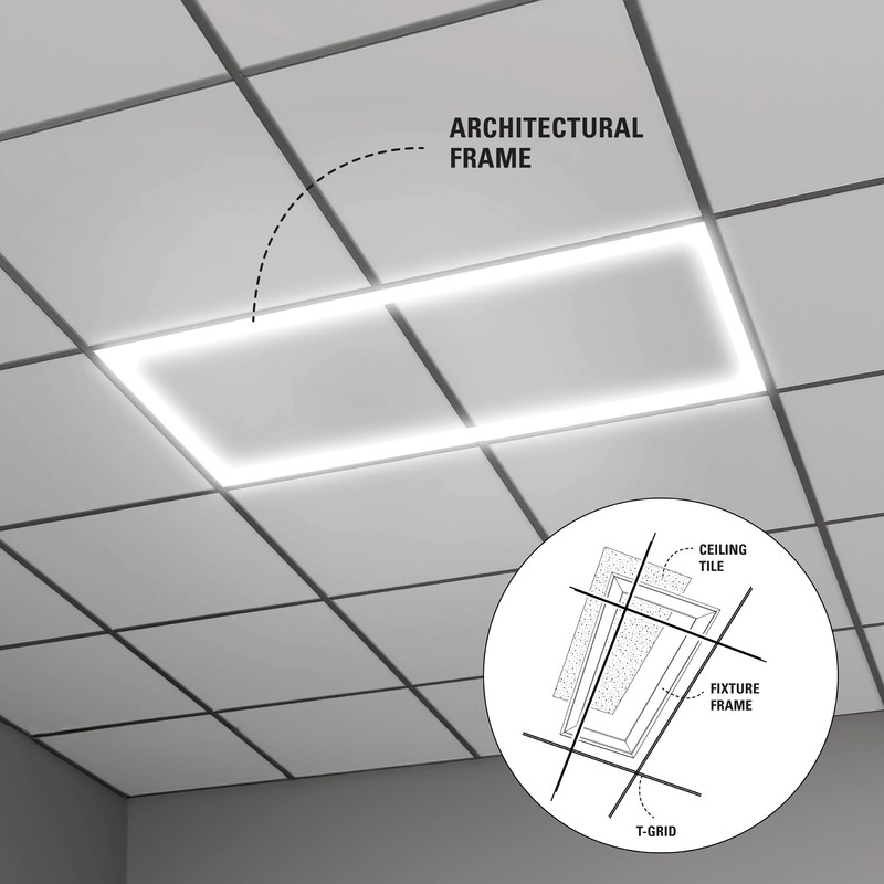 Metalux 2x4 LED Ceiling Grid Light w/CCT & Lumen Select,