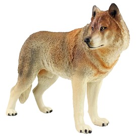 KOMBIUDA Wildlife Wolf Figurine Realistic Plastic Wolf Model Decoration for Rooms Tabletop and Outdoor Decor Great Present for Animal Lovers and Collectors