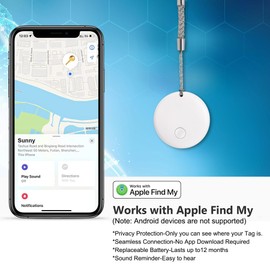 LOSHALL 2/4 Pack Smart Tags Item Finders Works with Apple Find My (iOS Only), Tracker Tag Item Locator for Key, Luggage, Backpack, Wallet, Pet (1 White + 1 Black)