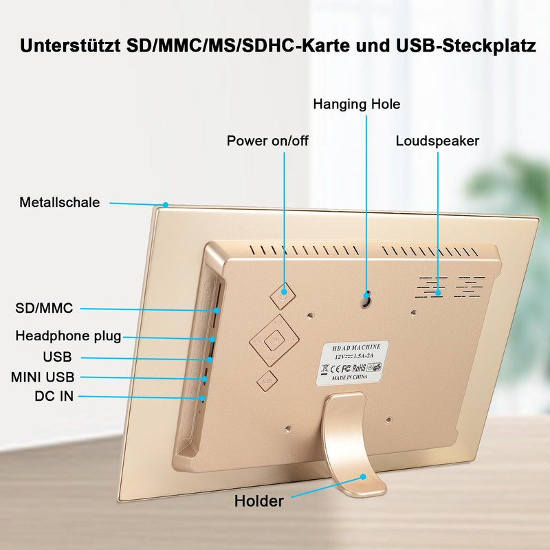 TSITSC 12 Inch Digital Photo Frame, 1280 x 800 IPS