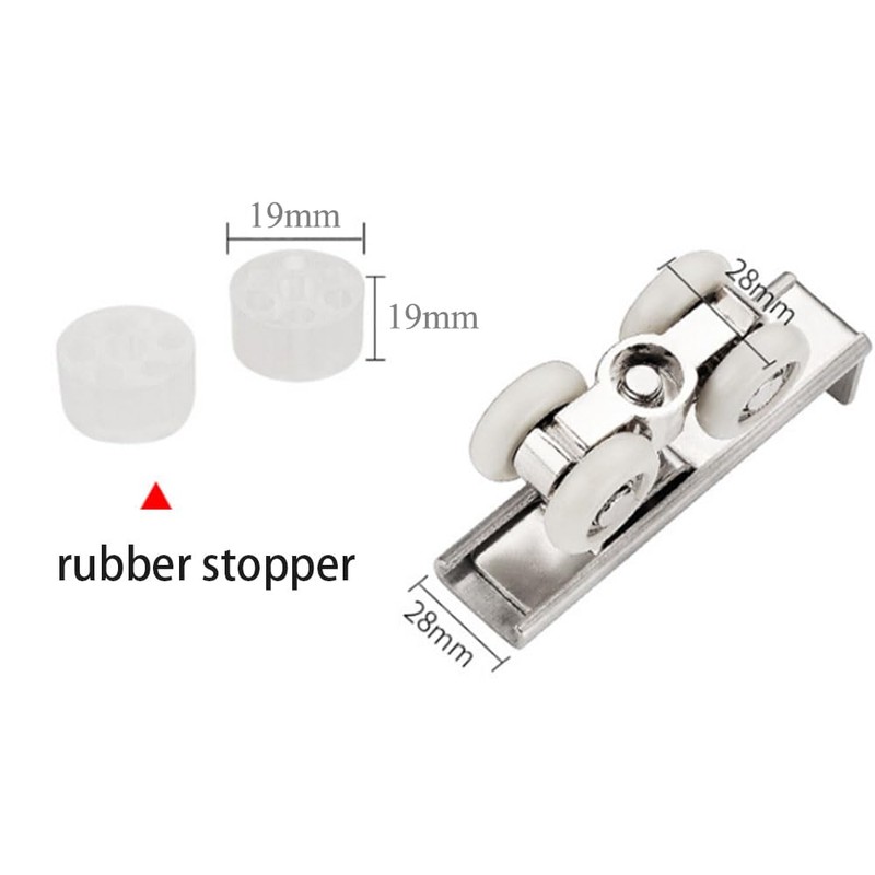 2 Pcs Shower Door Rollers, Zinc Alloy Runners Wheels Pulleys