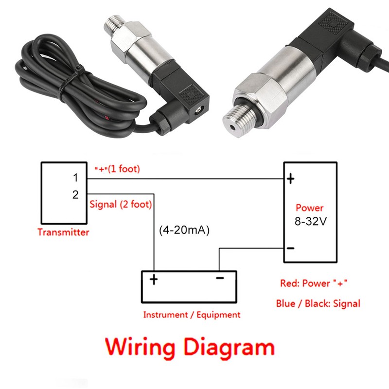 4-20mA Output G1/4" Silicon Pressure Transmitter Transducer for Water Gas