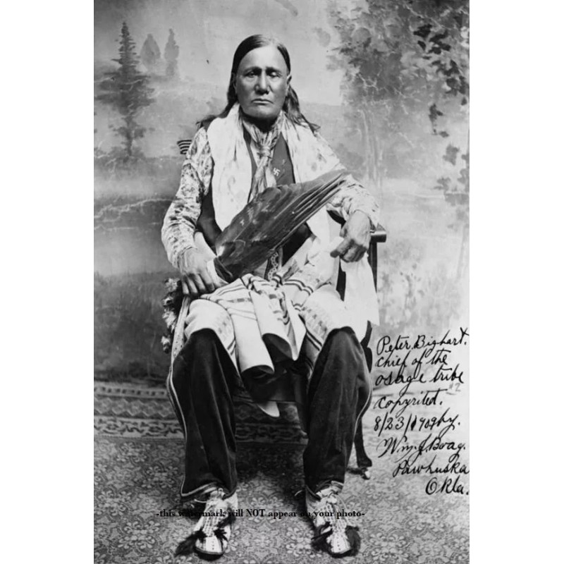 Osage Chief Peter Bigheart PHOTO Native American Indian 1909 Oklahoma