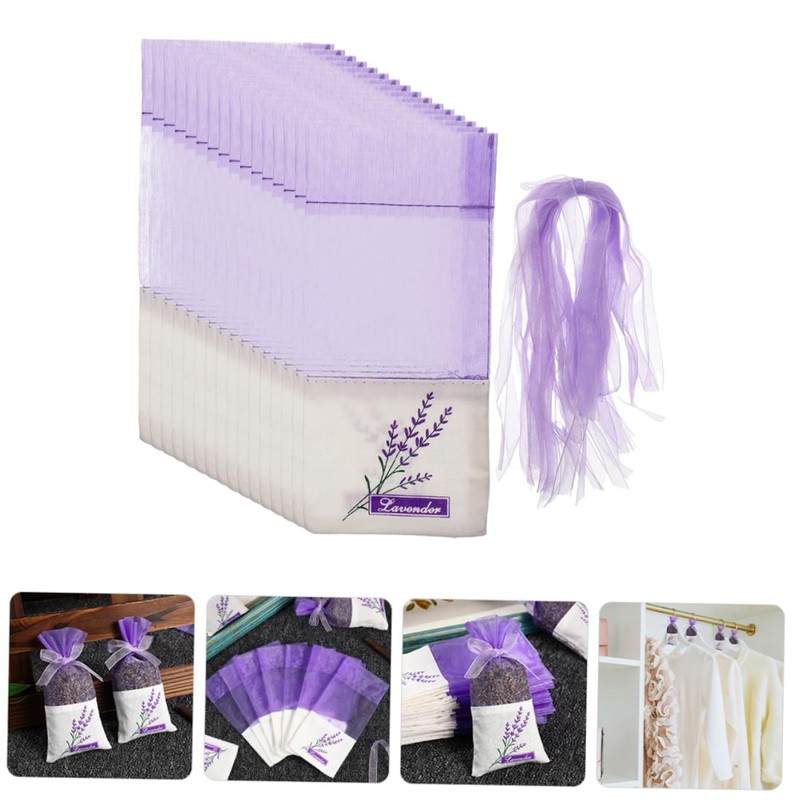 Mobestech 50pcs Empty Lavender Sachet Bags for Dried Lavender Drawstring