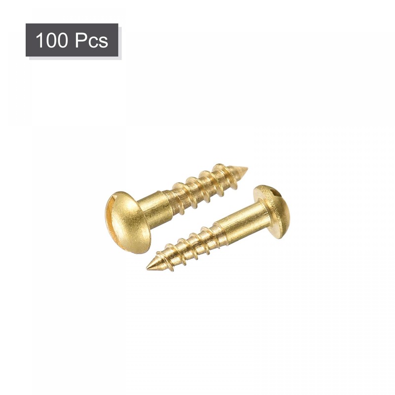 sourcing map Wood Screws M2.5 x 10mm Slotted Round Head