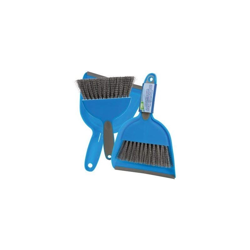 Small Hand Broom with Snap-on Dust Pan, Pack of 2,