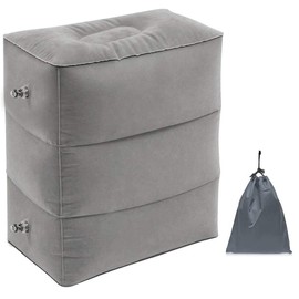 Inflatable Footrest Cushion for Travel, Yuandream Travel Footrest Cushion, Height Adjustable, Airplane Travel Pillow, Car & Plane Cushion for Train, Buses, Home, Office and Any Travel