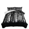Nttopship Grey Landscape Rustic Woodland Pine Tree Bedding Comforter Sets