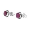Ruby Stone Stud Post Earrings, 925 Sterling Silver Gemstone Earring