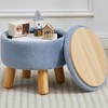 FIMIVIBI Small Foot Stool Ottoman with Storage, Faux Fur Ottoman