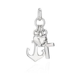 NKlaus Faith Love Hope Pendant 925 Silver 13 x 8 mm Women's Pendant Shiny 9855, Silver