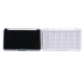 Healifty Empty Makeup Palette Refillable Makeup Container Diy Eyeshadow Powder Blush Lipstick Palette for Beauty Cosmetic 2pcs ï¼ White, Black ï¼