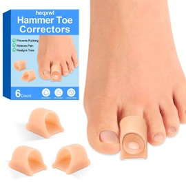 Hammer Toe Corrector, 6 Pack Toe Spacers, Toe Straighteners for Curled Toes, Bunion Corrector for Preventing Rubbing & Relieve Pressure (3 Sizes in One Set)