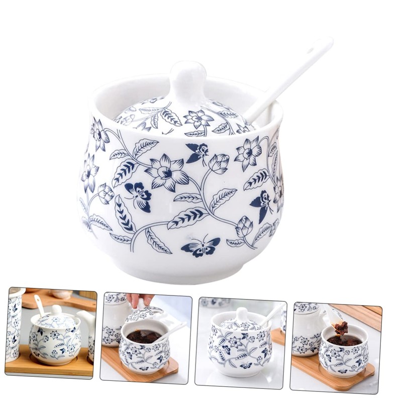 Ipetboom 1 Set Ceramic Salt Jar Kitchen Spice Container with