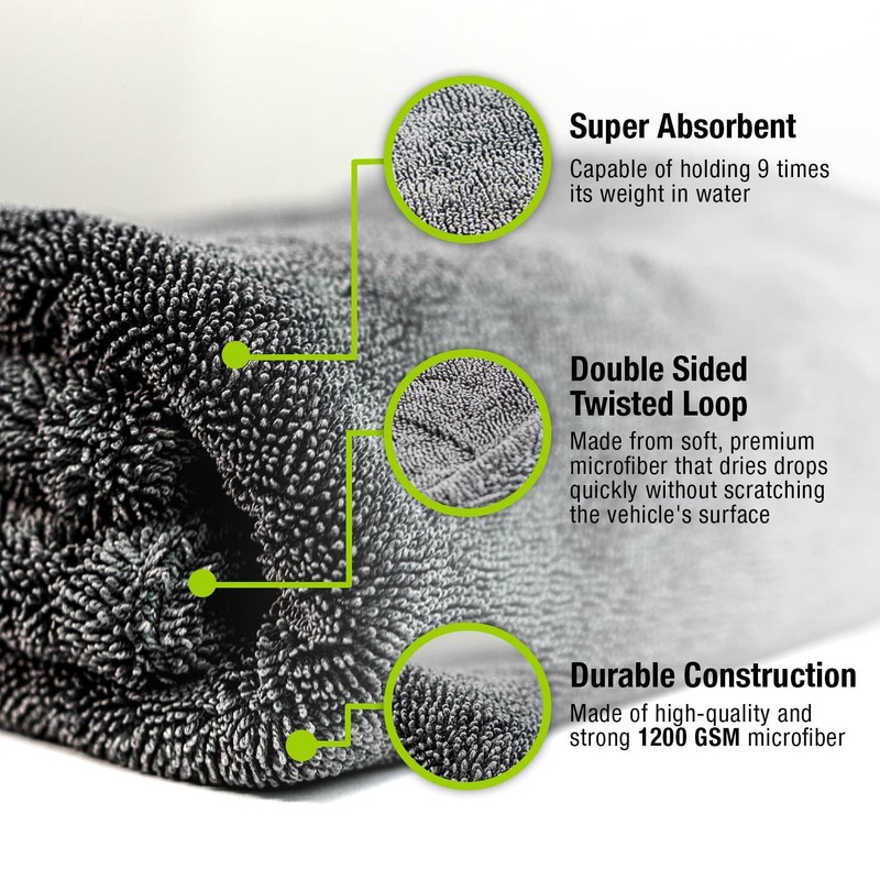 ExoForma Mega Car Drying Towel - Holds Up to 9