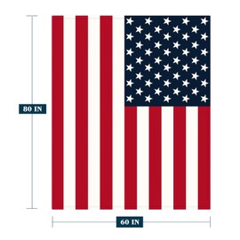 YeeJu American Flag Throw Blanket Twin Size Patriotic 4th of July Memorial Day Fourth of July Blanket Couch Sofa Bed Soft Fleece Blankets Stars and Stripes Red White Blue Veteran Blanket 60x80