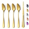 Gold Grapefruit Spoons 5 Pieces Set, 4 Stainless Steel Grapefruit