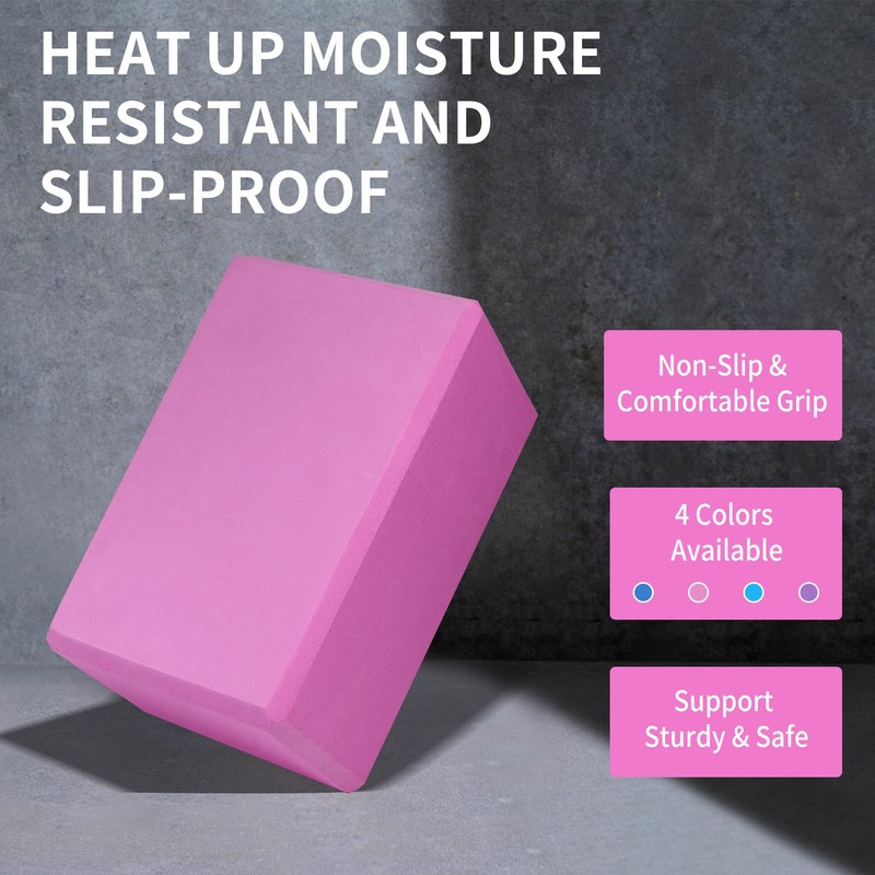 Yoga Block and Yoga Strap Set, 2 Soft Non-Slip Yoga