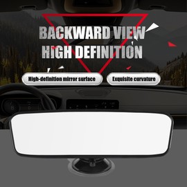 Auto Rückspiegel Universal Innenspiegel mit 360° Drehfunktion & starker Saugnapf – 200x60 mm Auto-Innenspiegel für Auto, LKW, SUV, Transporter