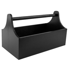 Creative Deco Wooden Tool Box | Wooden Tool Box | Dimensions 34 x 18 x 20.5 cm (+/- 0.5 cm) | Empty Tool Box | Black Toolbox with Handle | Men's Handbag | Gift Box