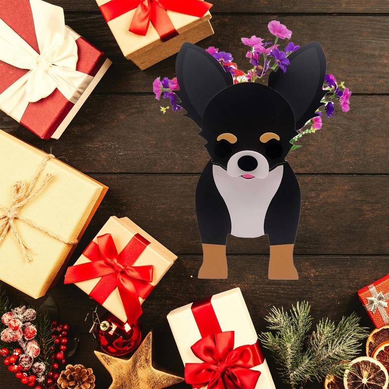 （Scottish Terrier）Dog Planter Plant Pots,Cute PVC Herb Garden Dog Flower