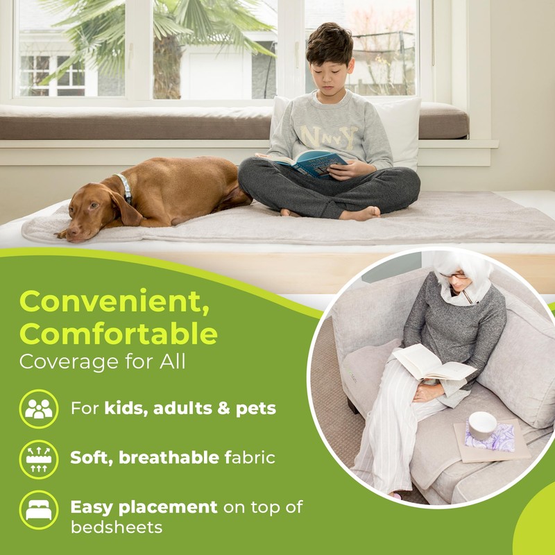 PeapodMats Bedwetting & Incontinence Waterproof Bed Mat - Reusable Underpad.