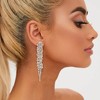 EVER FAITH Statement Earrings Rhinestone Crystal Banquet Long Chandelier Dangle
