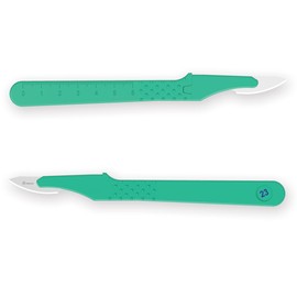 Gima Sterile Scalpels made of Rust-Proof Stainless Steel, ABS Handle, for Single Use, Premium, Safety Blade Guard