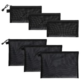 KALOLINNA Mesh Cosmetic Pouch, Cosmetic Storage, 6 Pieces, Makeup Pouch, Zipper Included, File Organizer, Storage Bag, Cosmetics Storage Bag, Small Items, Ultra Lightweight, Translucent, Simplified,