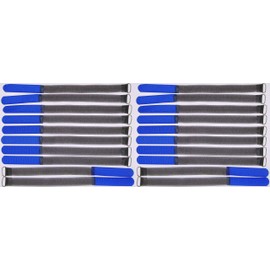 20 x 30 cm x 20 mm FUK Resealable Velcro Cable Ties Blue with Metal Eyelet - Cable Velcro Tape 300 mm Reusable