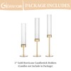 Glasseam Glass Hurricane Candle Holder: Gold Candlestick Holders Set of
