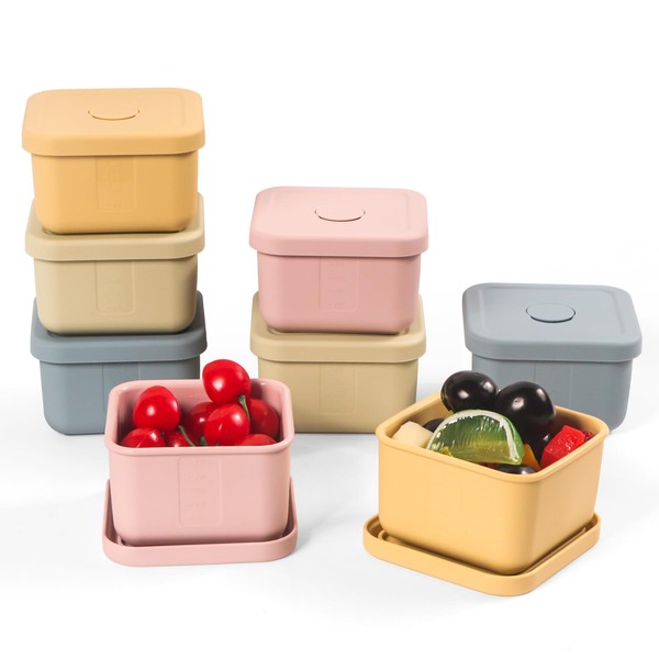 AOEDEO 8 pcs 10 oz Silicone Snack Containers with Lids