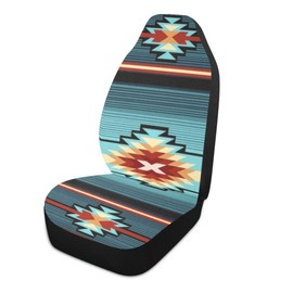 LONSANT Southwest Native American Tribal Car Seat Covers Set of 2,Turquoise Navajo Design Western Universal Auto Front Seat Cushion Protector for Women Men Cute Car Accessories Fit for Car SUV Truck
