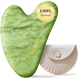 Rena Chris Gua Sha Gesichtswerkzeuge-Xiuyan Jade Gua Sha Stein für Gesichtsmassage (Grün)
