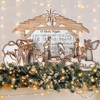 MiniInflat Christmas Wooden Nativity Scene Decorations Set with Base Christmas
