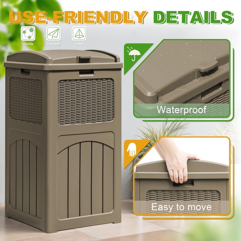 Greesum 33 Package Delivery Box for Outside, Patio Waterproof Resin