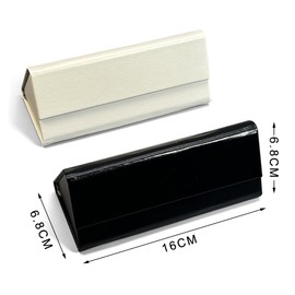 Gsrhzd Glasses Case, Leather Glasses Case, Pack of 2 Foldable Hard Sunglasses Case for Men and Women, Students, Portable Fashionable Glasses Case for Shortsighted Glasses, etc. (Black, White)