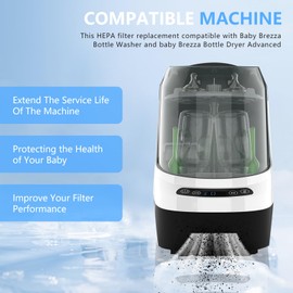 4 Pack HEPA Filter Replacement Compatible with Baby Brezza Bottle Washer and Baby Brezza Baby Bottle Dryer Advanced