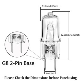 Appliance Light Bulb for GE Microwave Oven- Halogen Light Bulb Fits for GE Over The Stove Range Microwave Hood,G8/50W/120V,Night Light/Stove Light Bulb,Replaces WB08X10051 WB08X10057,4-Pack