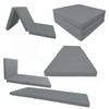 Danfuton Gray Trifold Foam Bed, Shikibuton, Folding Ottoman Mat Sit