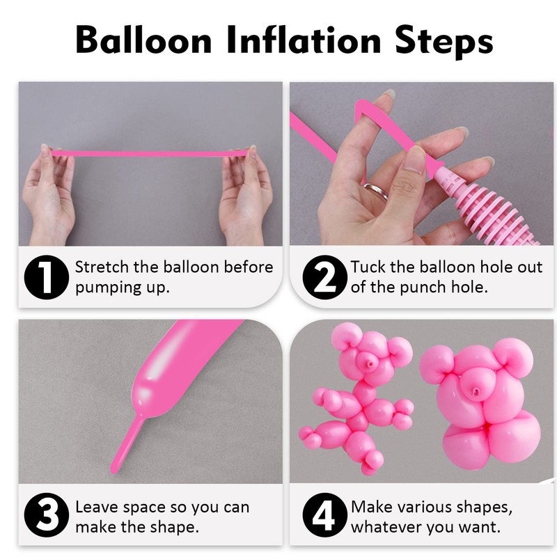 Rimobul Solid Color Twisting Balloons - Pack of 100 (Pink)