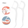 500pcs Disposable Dental Floss Stick Teeth Stain Removal Floss Oral