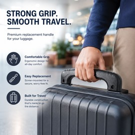 Suitcase Replacement Handle for Luggage Repair – Comfortable Screw-On Carry Grip for Compatible Travel Cases and Bags
