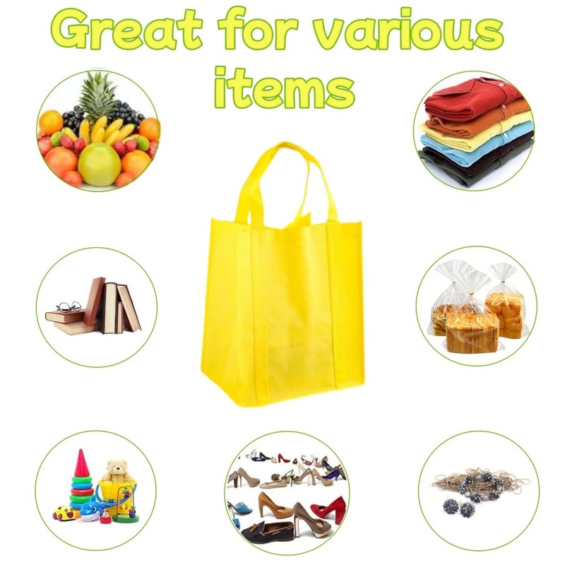 Reusable Shopping Bags, Heavy Duty Grocery Tote with Handles, 45