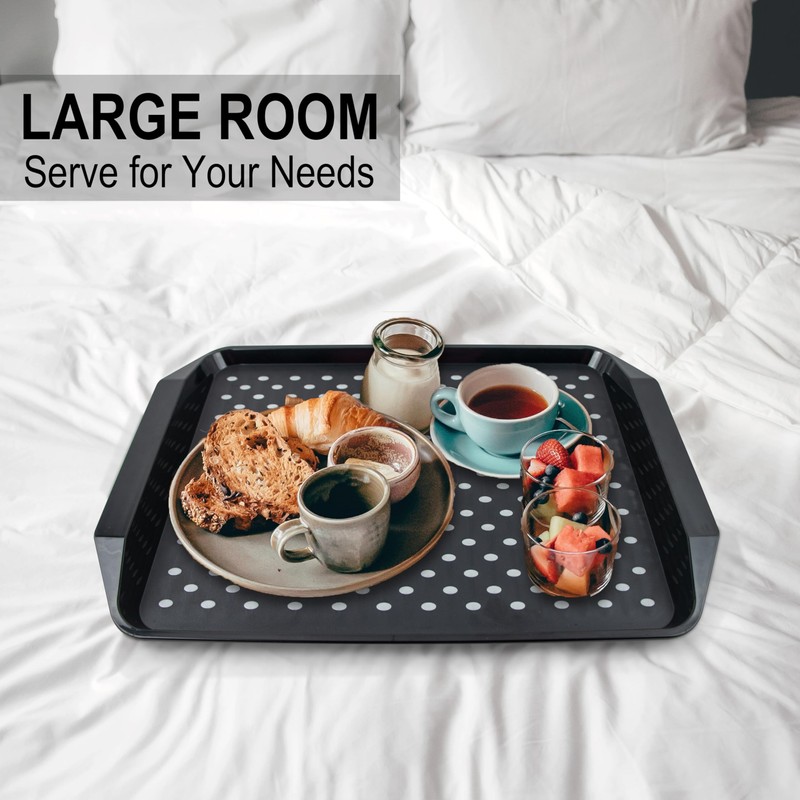 KAQAHIDO Large Non Slip Serving Tray with Grippy Dots, TV