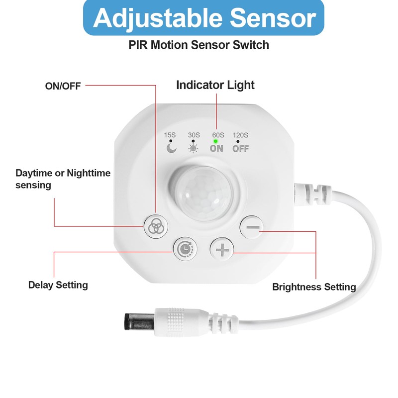 SUPERNIGHT Dimmer Switches for Led Lights, Pir Motion Sensor Switch