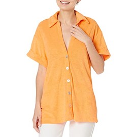 Show Me Your Mumu Women's Parker Button Down, Orange Terry