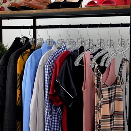 Clothes Hangers Plastic Set of 12 Pack Heavy Duty Hangers Dresses, T-Shirts Shirt Dress Blouse Hangers for Closet Organization Crystal Hanger Women and Men Coat Hanger