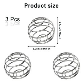 Bipl 3 Stück Edelstahl Protein Shaker, Metall Shaker Ball, Frühling Kugeltyp Blender, Shaker Proteinshake Shaker Kugel, Metall Flaschenmischer, Sport und Fitness für Protein Gemischte Getränke (1 Größen)
