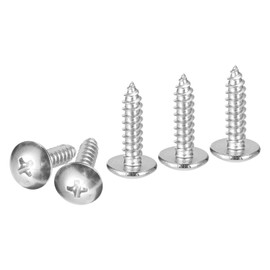 DTGN #10x3/4 Sheet Metal Screws - 50 Pack - for Wood, Furniture - 304 Stainless Steel Phillips Truss Head Self Tapping Tip Wood Screws - Silver